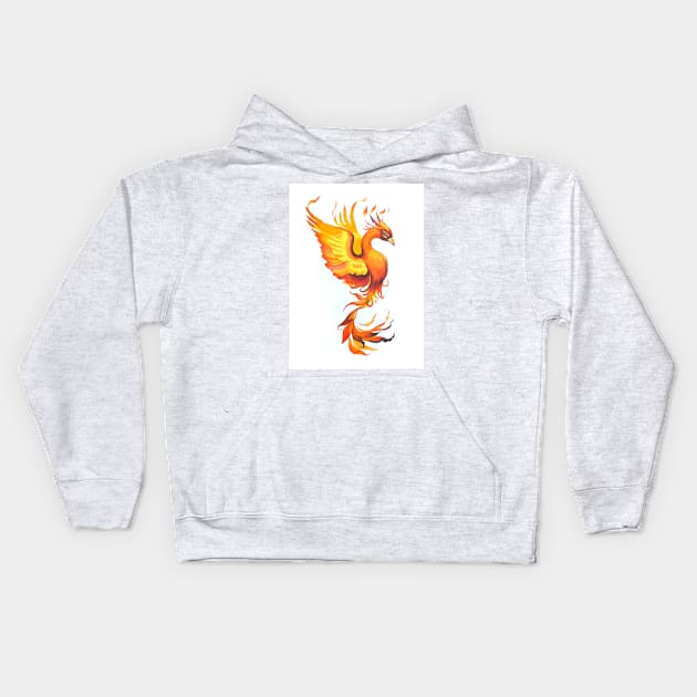 Rise Like A Phoenix Kids Hoodie by InkySwallows